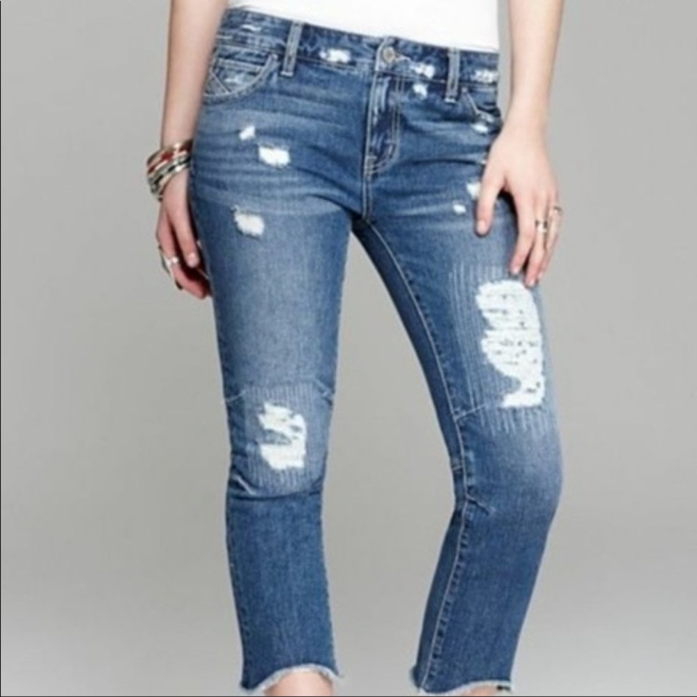 Free People jeans Crop Destroyed